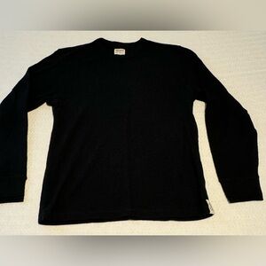 Todd Snyder, black waffle long sleeve T-shirt. Medium.